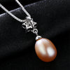 Genuine Fashion 925 Sterling Silver Necklace Geometric Natural pearl Pendant Necklace for Women Fine Jewelry
