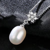 Genuine Fashion 925 Sterling Silver Necklace Geometric Natural pearl Pendant Necklace for Women Fine Jewelry