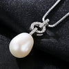 Genuine Fashion 925 Sterling Silver Necklace Geometric Natural pearl Pendant Necklace for Women Fine Jewelry