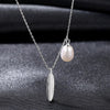 Genuine Fashion 925 Sterling Silver Necklace Natural Pearl Leaves Pendant Necklace for Women Fine Jewelry Gift
