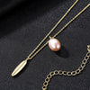 Genuine Fashion 925 Sterling Silver Necklace Natural Pearl Leaves Pendant Necklace for Women Fine Jewelry Gift