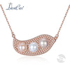 Genuine Fashion 925 Sterling Silver Necklace Natural Pearl Peas Shape Pendant Necklace for Women Fine Jewelry