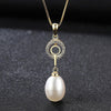 Genuine Fashion 925 Sterling Silver Necklace Office Lady Natural Pearl Pendant Necklace for Women Fine Jewelry