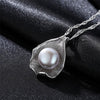 Genuine Fashion 925 Sterling Silver Necklace Shell-like Natural pearl Pendant Necklace for Women Fine Jewelry