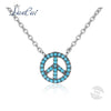 Manual 925 Sterling Silver Necklace Hollowed Round with Plane Blue Zircon Pendant Necklace for Women Fine Jewelry Gift