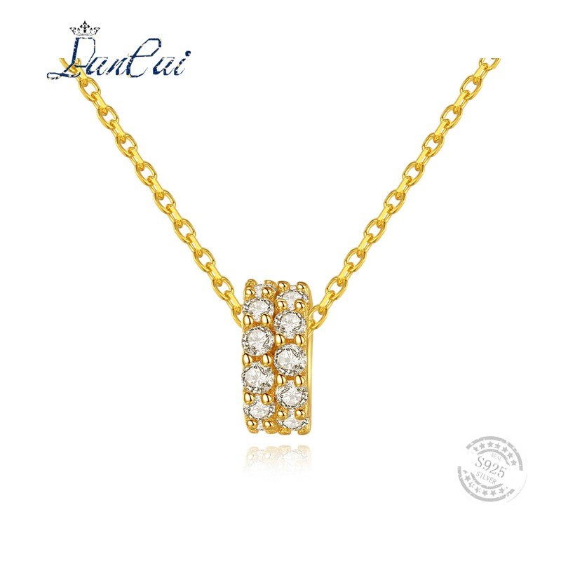 New Year Gift 100% 925 Sterling Silver Pendant Necklace for Women Happy Ferris Wheel Necklaces With White Round Zirconia