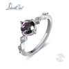 Romantic Round 1.0ct Genuine Rainbow Fire Mystic Topaz Ring Real 925 Sterling Silver Jewelry Gift For Women Fine Jewelry
