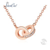 Zircon Double Circle 925 Sterling Silver Fashion Necklaces & Pendants For Women Silver Pendant Jewelry Party Lovers Gift
