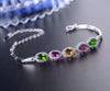 925 Sterling Silver Tourmaline Bracelets Candy color Bracelet fine jewelry for women   l040603agx