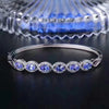 925 Sterling Silver blue tanzanite Bangles trendy natural jewelry simple style open Bangles fine   sz0406agts