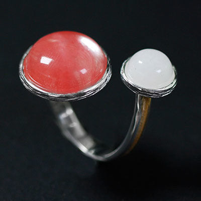 925 Sterling Silver Amzonite Ring Women Fine Jewelry Red Ghost Vintage ring Silver 925 Jewelry RG49115