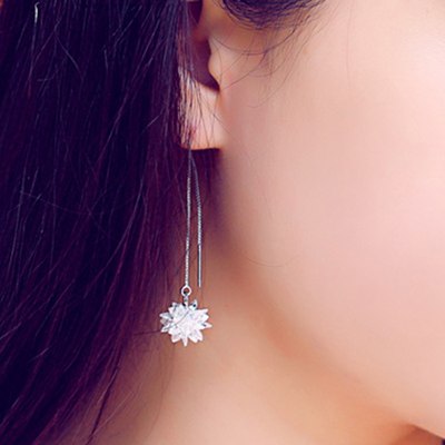 925 Sterling Silver Earrings Women Fine Jewelry Long Earrings For Women ED35204