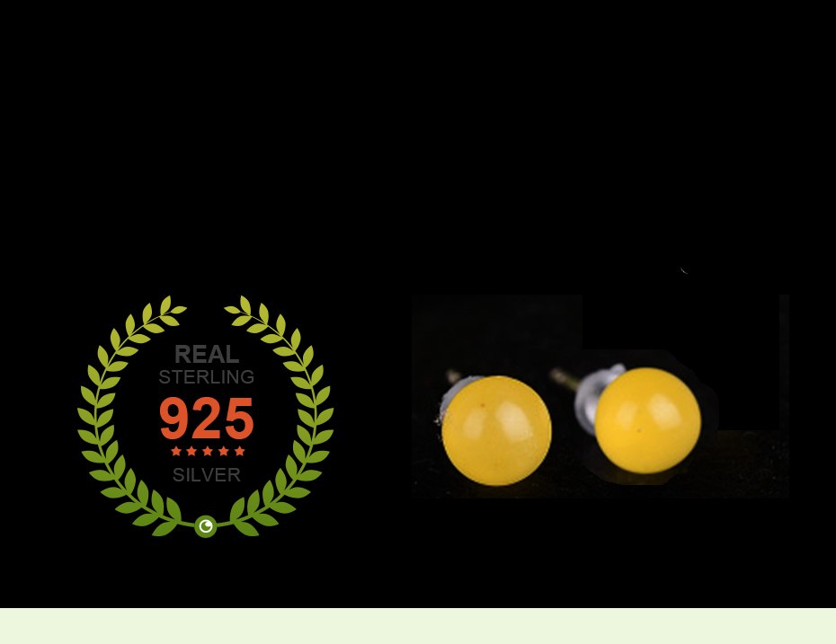 925 Sterling Silver Earrings women Amber Earrings Silver 925 Jewelry Stud Earrings AED35005