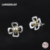 925 Sterling Silver Flower Earrings Women Jewelry Fine Pearl Earrings ED41055