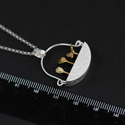 925 Sterling Silver Pendant Necklace Fine Jewelry Women Flower Pot Necklace PE50001