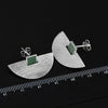 925 Sterling Silver Stud Earrings Female Chalcedony Fine Jewelry Geometric Earrings For Women ED41054