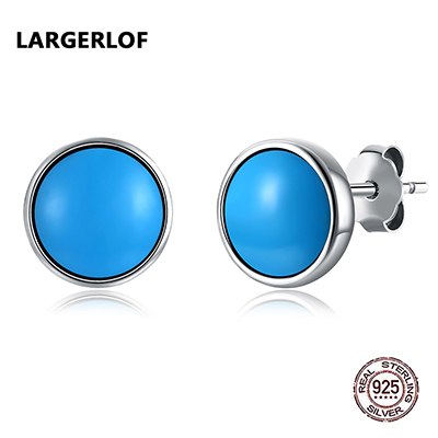 925 Sterling Silver Turquoise Earrings Gemstone 925 Silver Jewelry Women Earrings Female ED37062