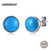 925 Sterling Silver Turquoise Earrings Gemstone 925 Silver Jewelry Women Earrings Female ED37062