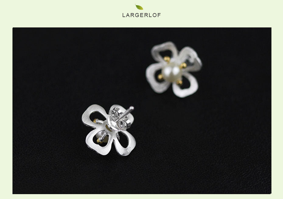 925 Sterling Silver Women Pearl Earrings Handmade Fine Jewelry Silver 925 Jewelry Earrings Silver 925 ED47100