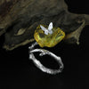 Amber Ring 925 Sterling Silver Ring Women Fine Jewelry Vintage Rings Silver 925 Jewelry RG57115