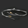 Bracelet Male 925 Sterling Silver Adjustable Bird And Branch Fine Jewelry Simple Vintage Bracelets For Women SZ37001