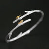 Bracelet Male 925 Sterling Silver Adjustable Bird And Branch Fine Jewelry Simple Vintage Bracelets For Women SZ37001