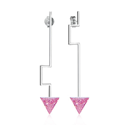 Earrings Silver 925 Women Zricon Earrings Fine Jewelry Red Silver 925 Jewelry Long Wedding Earrings ED45107