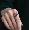 Handmade Natural Amber Rings For Women Fashion Jewelry 925 Sterling Silver Rings Women JZ30