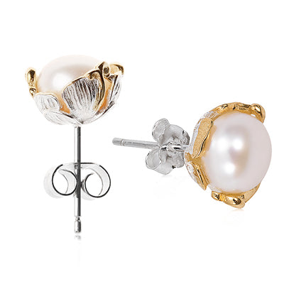 Pearl Earrings 925 Sterling Silver Women Handmade silver 925 jewelry Earrings Silver ED47006