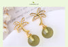 Real 925 Sterling Silver Earrings Flower Fashion Jewelry Handmade Amber Earrings For Women AED30006