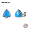 Real 925 Sterling Silver Earrings Women Fine Jewelry Turquoise Earrings For Women ED37061