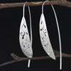 Real 925 Sterling Silver Earrings Women Handmade Fine Jewelry Leaf Hollow Drop Earrings For Women ED49026
