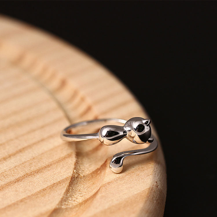 Real 925 Sterling Silver Ring Cat rings Women Fine Jewelry Rings silver 925 JZ12068