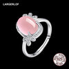 Ring Silver 925 Women Rose Quartz Fine Jewelry Silver 925 Jewelry Silver Ring With Stone RG470004