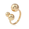 Silver & Gold Color Copper Rings Female Size Beads Finger Ring For Women Girls Fashion Unique Style Jewelry Ornaments