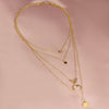 LATS Collier Chain Necklace Multilayer Moon Stainless Steel Disc Gold Pendant Necklace For Women  Trend Female Jewelry Collar
