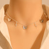 LATS Gold Silver Color Chain Pendant Butterfly Necklace for Women Layered Charm Choker Necklaces Boho Beach Jewelry Gift