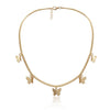 LATS Punk Cuban Double Layer Big Butterfly Pendant Necklace Full Rhinestone Gold Color Choker Thick Chain Necklace Women Jewelry