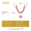 LATS Punk Cuban Double Layer Big Butterfly Pendant Necklace Full Rhinestone Gold Color Choker Thick Chain Necklace Women Jewelry