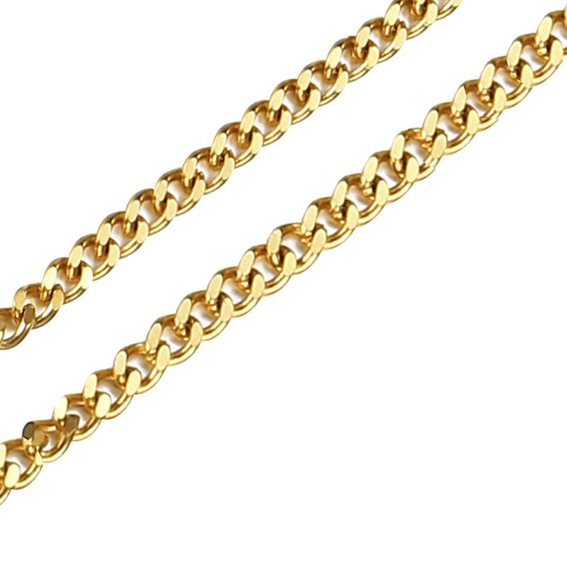 LEEKER 2021 Stainless Steel Box Necklace for Men Women Cuba Link Chain Chokers Vintage Jewelry on the neck 378 K2