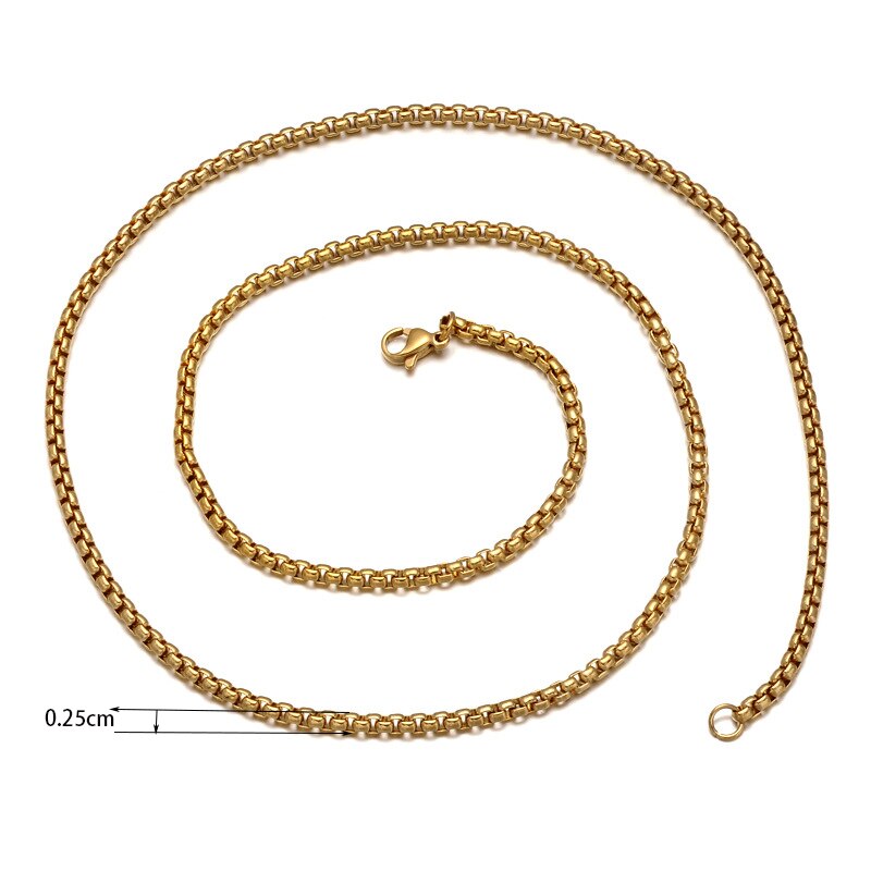 LEEKER 2021 Stainless Steel Box Necklace for Men Women Cuba Link Chain Chokers Vintage Jewelry on the neck 378 K2