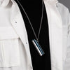 LEEKER 2021 trendy rainbow color lighter shell pendant stainless steel necklace for men gold silver color chain 302 LK1