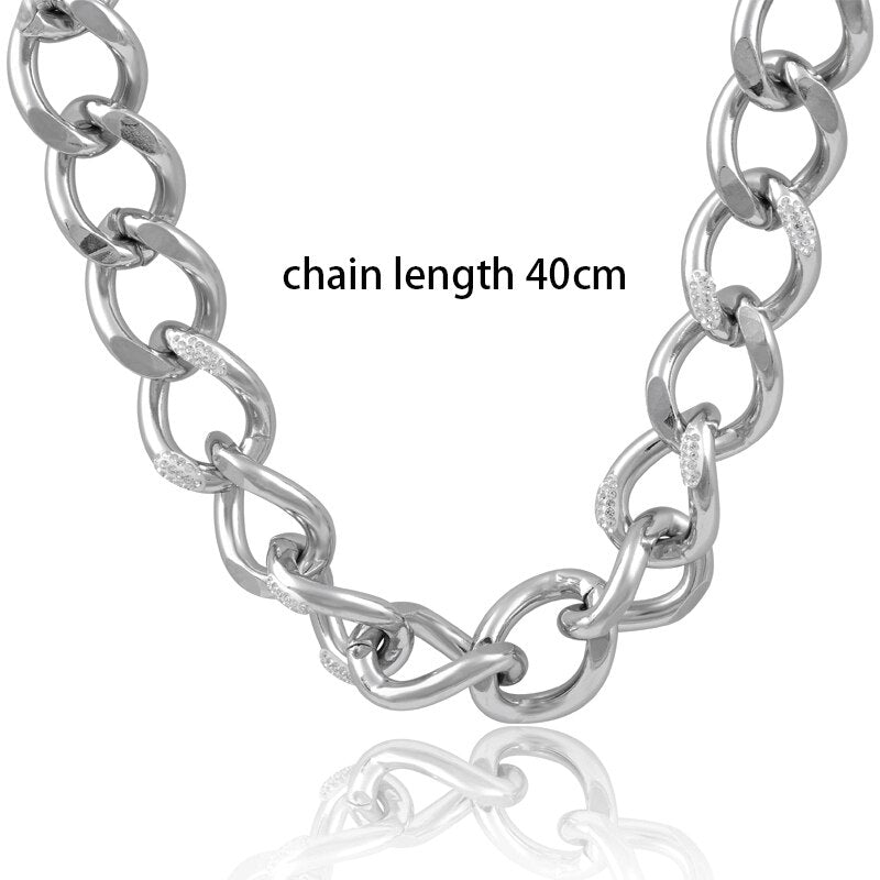 LEEKER Cuba Stainless Steel Necklaces Snake Chain Thin Necklace Gold Color Jewelry on the neck  Necklace For men 325 K1