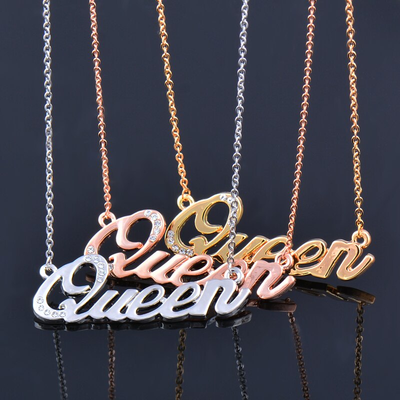 LEEKER QUEEN Letter Pendant Necklaces For Women Girls Rose Gold Silver Color Choker Necklace Accessories Jewelry 331 LK8