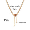LEEKER rose gold color butterfly stainless steel necklace for women lady hip hop jewelry 341 LK6