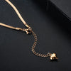 LEEKER rose gold color butterfly stainless steel necklace for women lady hip hop jewelry 341 LK6