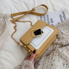 LEFTSIDE Chain Pu Leather Crossbody Bags For Women 2022 hit Small Shoulder Simple Special Lock Design Female Travel Handbags