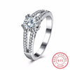 2020 Fashion Fine Jewelry 925 Sterling Silver Ring Crystal Hollow Design Silver Ring For Women Jewelry