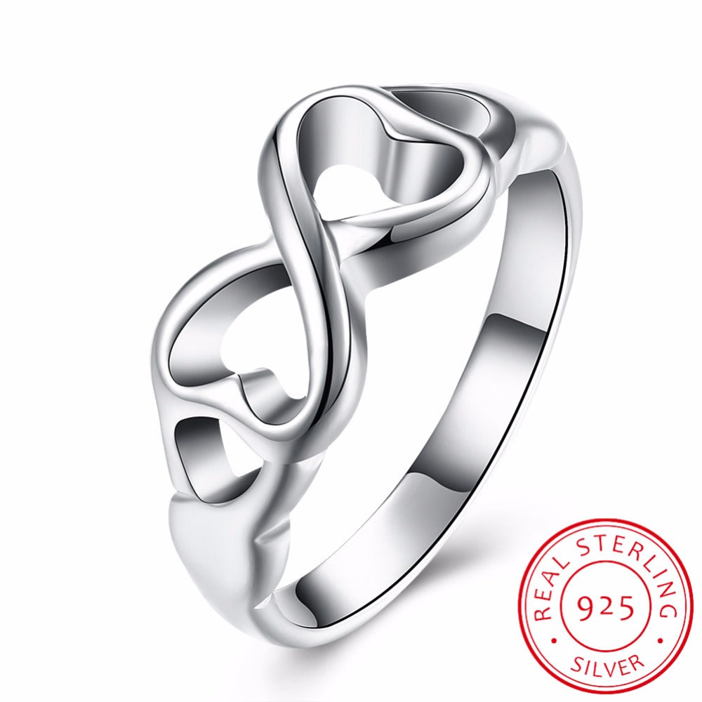 2020 Fashion Infinite love Jewelry Solid 925 Sterling Silver Ring With Clear Cubic Zirconia Classic Wedding Women