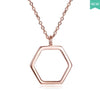 2020 New 925 sterling silver Hexagon necklace for Women Simple Plain Long Chain Fine Jewelry Geometric Necklace